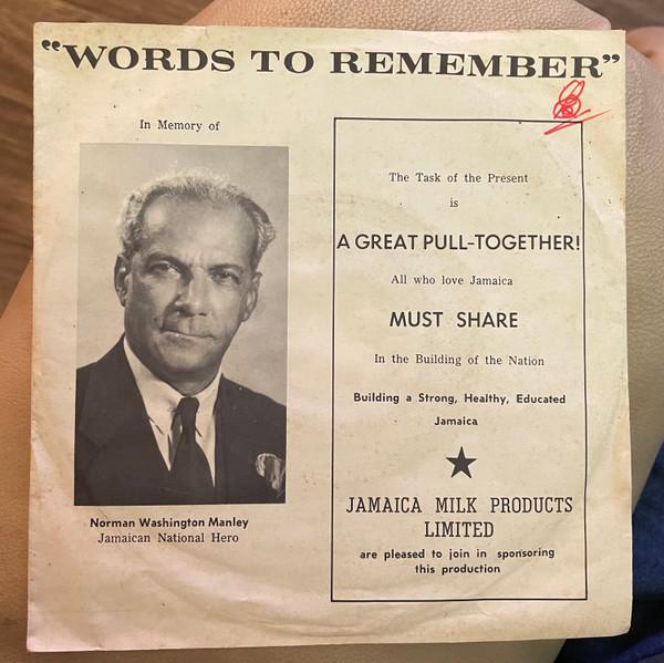 Norman Washington Manley - Words To Remember