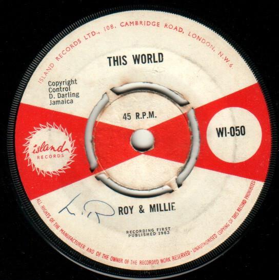 Roy & Millie - This World / Never Say Goodbye